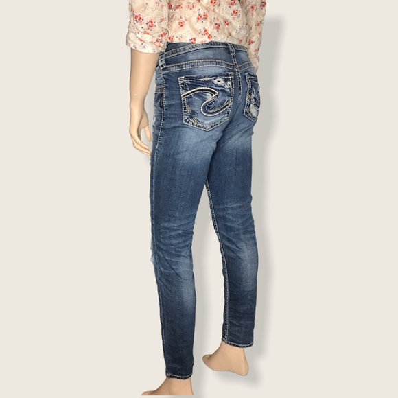 Silver Suki Skinny Ripped Distressed Denim Jeans - Picture 4 of 8